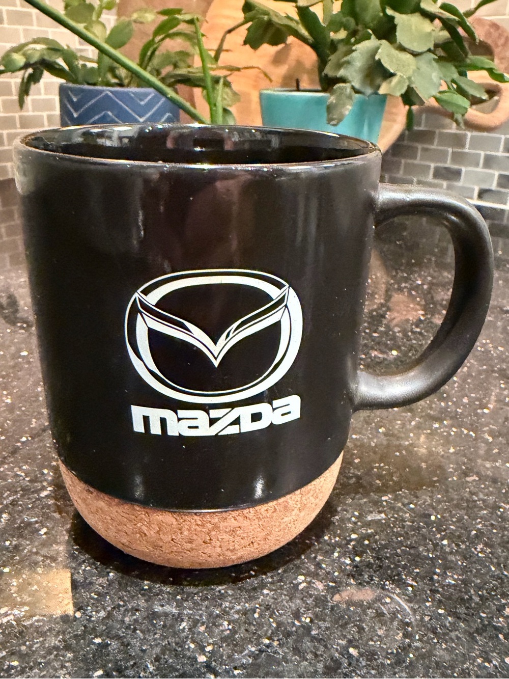 Vintage Mazda Brand Mug - Black Cork Bottom